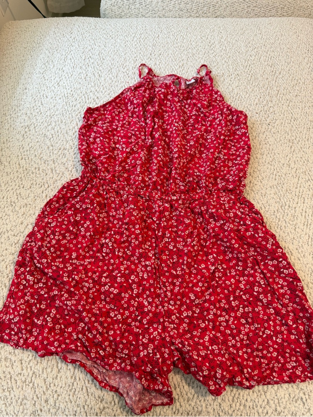 Old Navy Red Floral Halter Romper